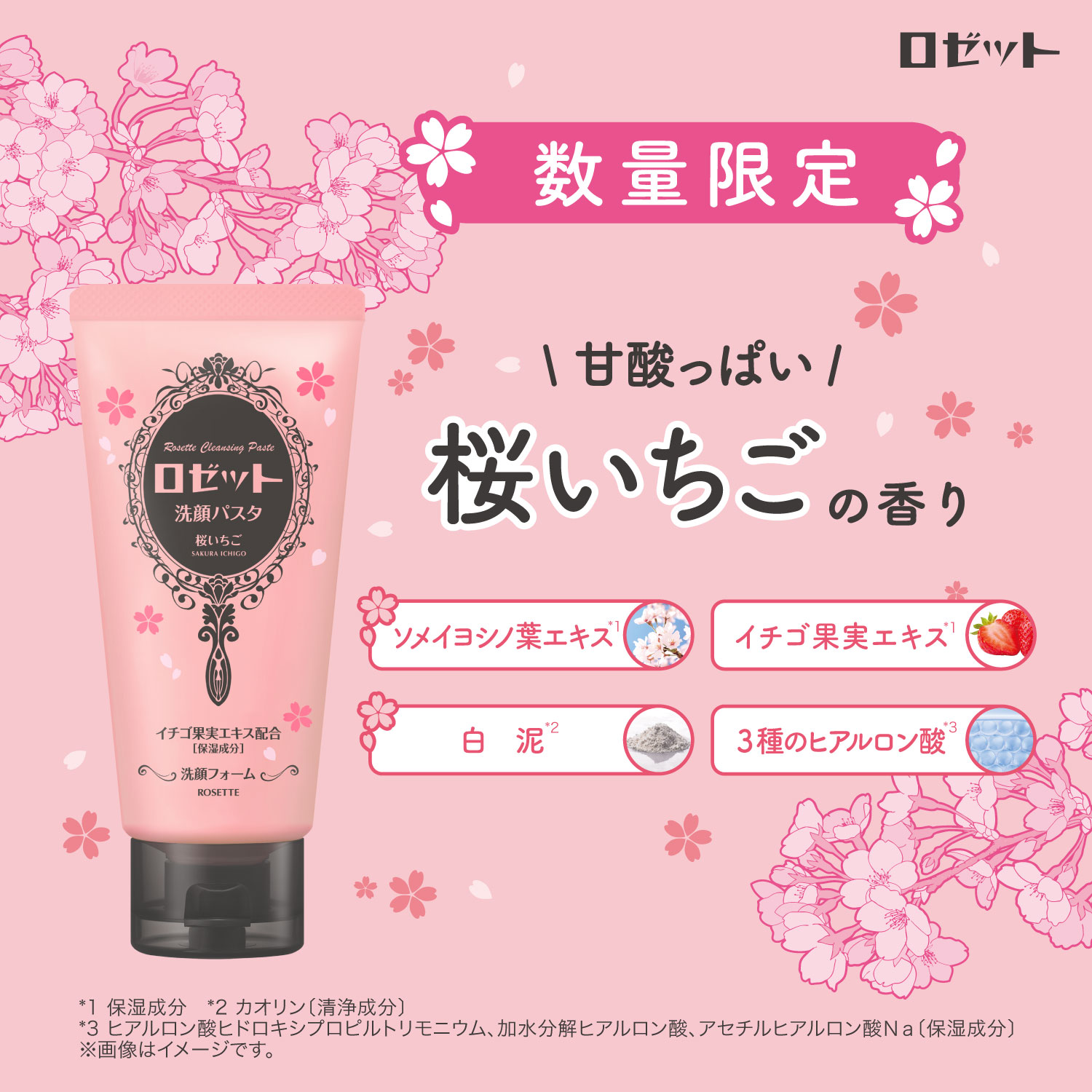 ロゼット洗顔パスタ 桜いちごの香り 数量限定 新発売